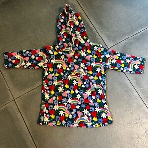 Colorful Boden Children's Swim Coverup with Rainbow and Floral Print
